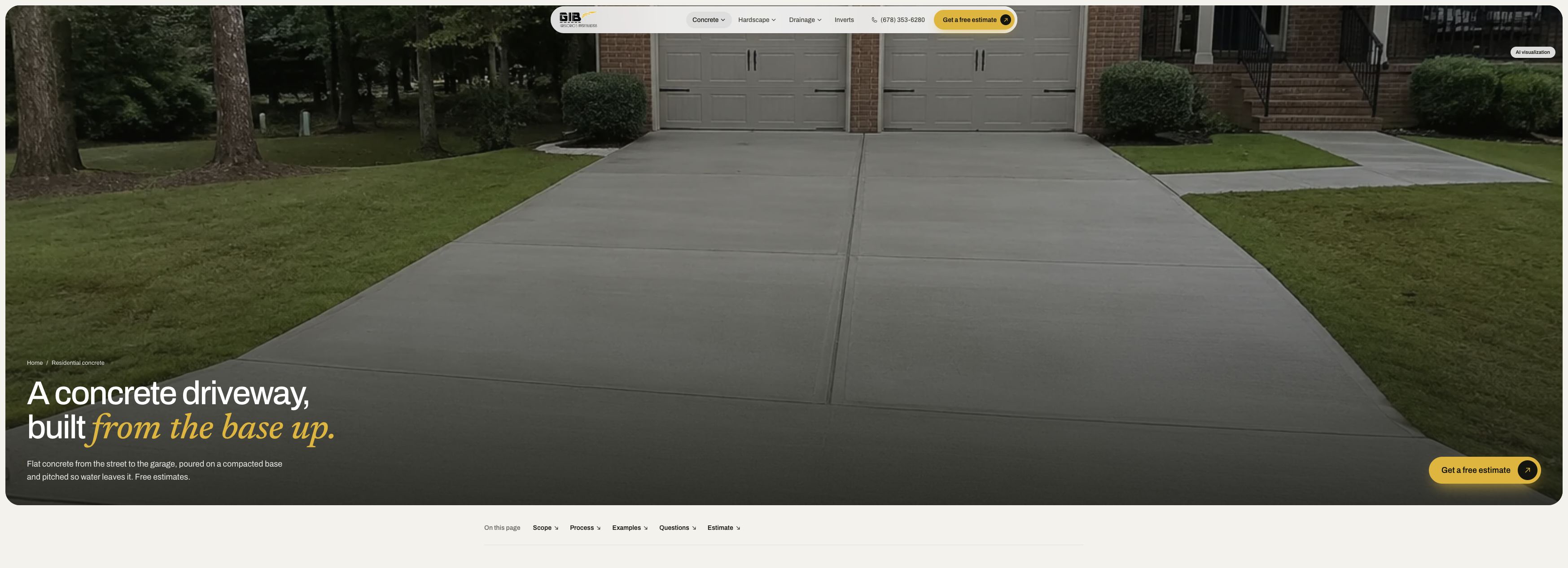 Driveway work shown on the Gregorio’s Builders website