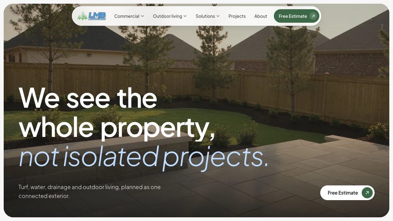 LMB Landscaping website design
